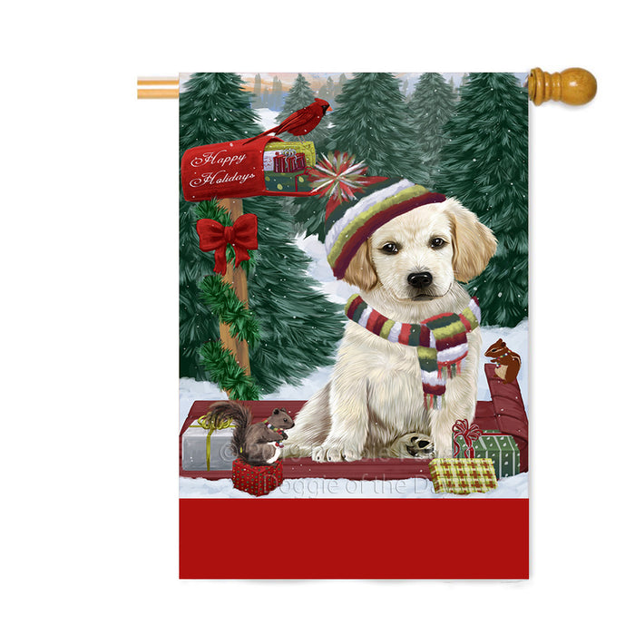 Personalized Merry Christmas Woodland Sled Labradors Dog Custom House Flag FLG-DOTD-A61673
