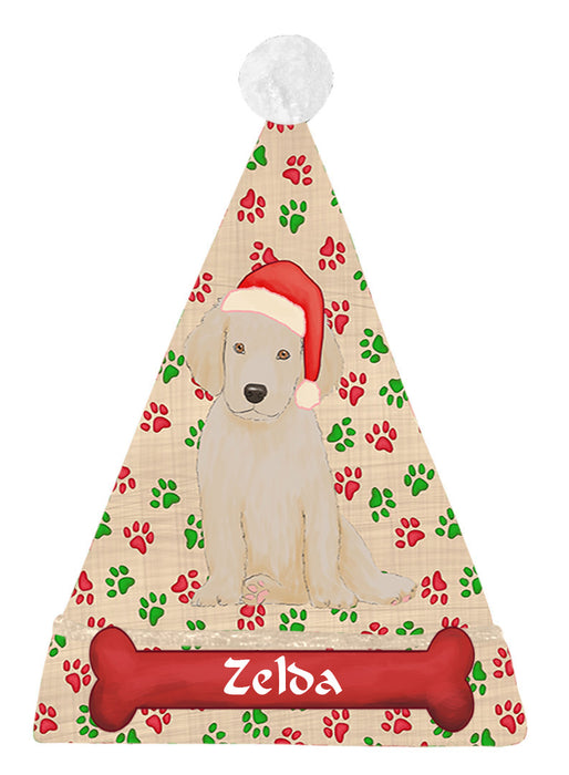 Pet Name Personalized Christmas Paw Print Labrador Dogs Santa Hat