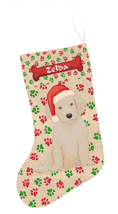 Pet Name Personalized Christmas Paw Print Labrador Dogs Stocking