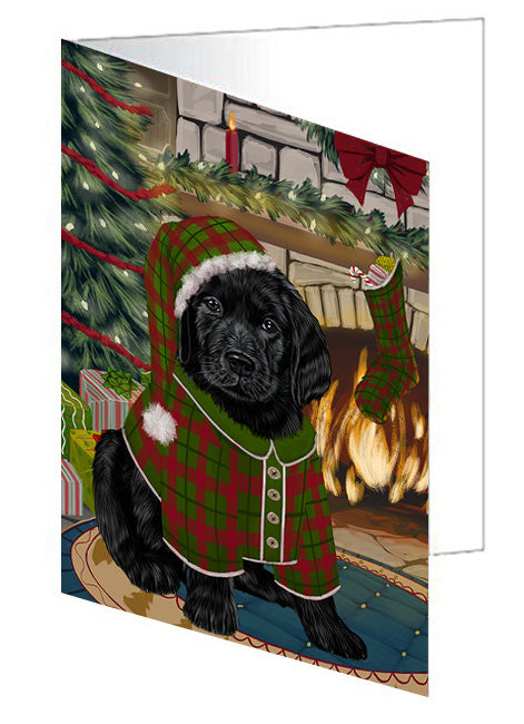 The Stocking was Hung American Eskimo Dog Handmade Artwork Assorted Pets Greeting Cards and Note Cards with Envelopes for All Occasions and Holiday Seasons GCD70001