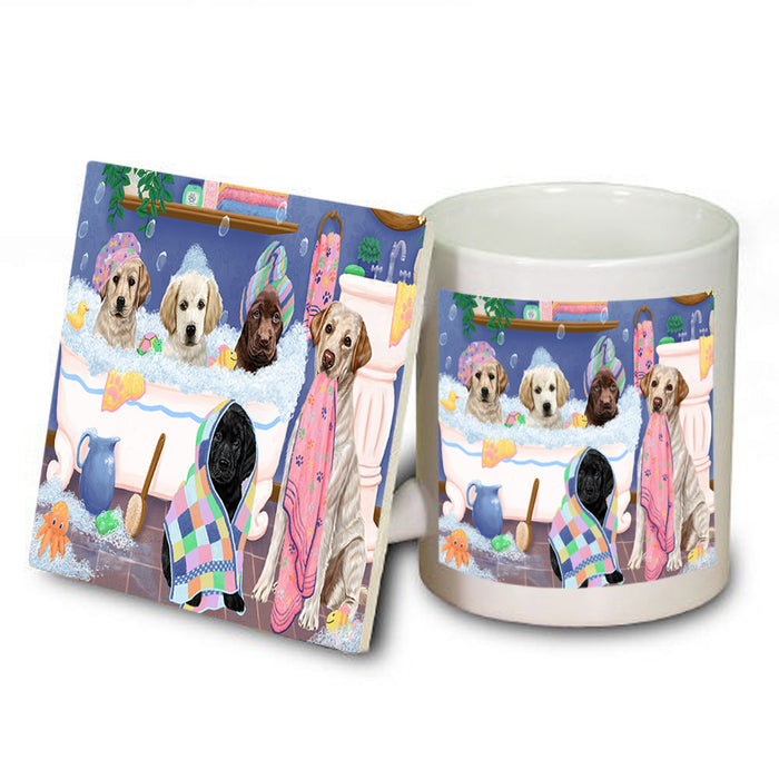 Rub A Dub Dogs In A Tub Labradors Dog Mug and Coaster Set MUC56791