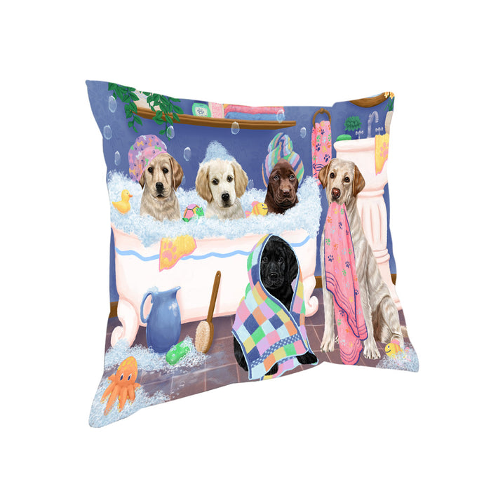 Rub A Dub Dogs In A Tub Labradors Dog Pillow PIL81488