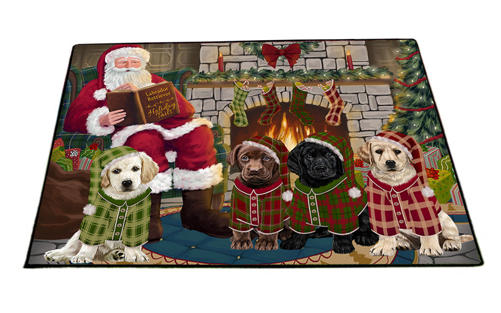 Christmas Cozy Holiday Tails Labradors Dog Floormat FLMS52689