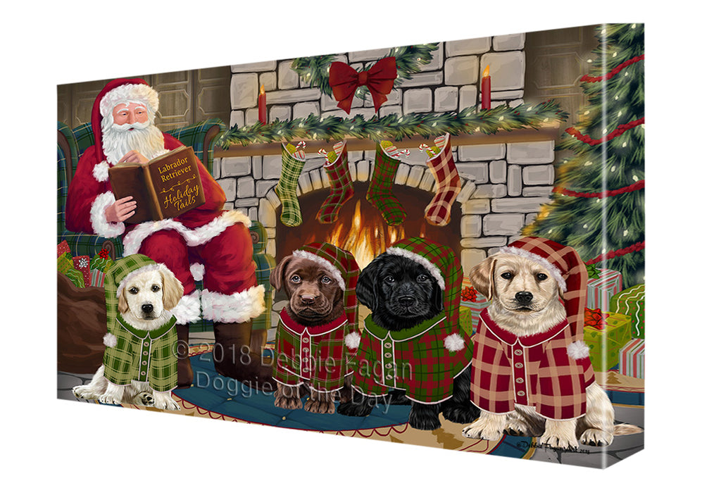 Christmas Cozy Holiday Tails Labradors Dog Canvas Print Wall Art Décor CVS116135