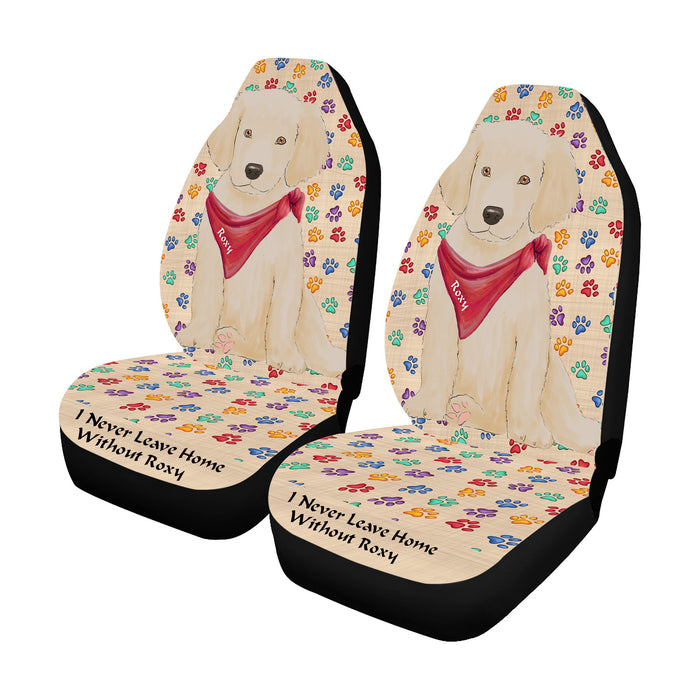 Personalized I Never Leave Home Paw Print Labrador Dogs Pet Front Car Seat Cover (Set of 2)