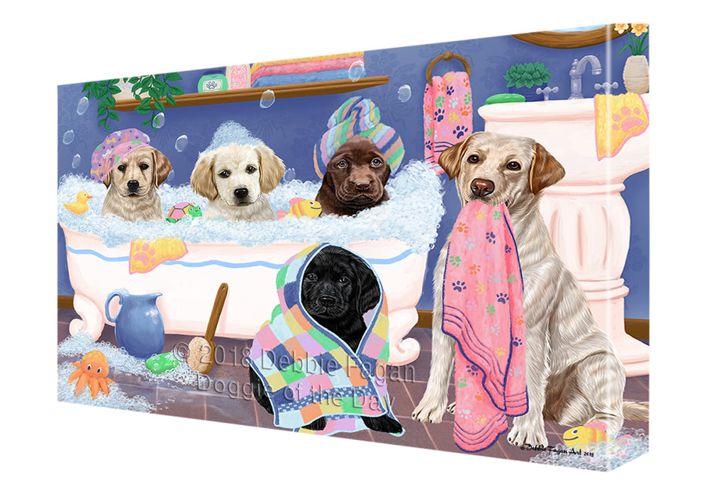 Rub A Dub Dogs In A Tub Labradors Dog Canvas Print Wall Art Décor CVS133415