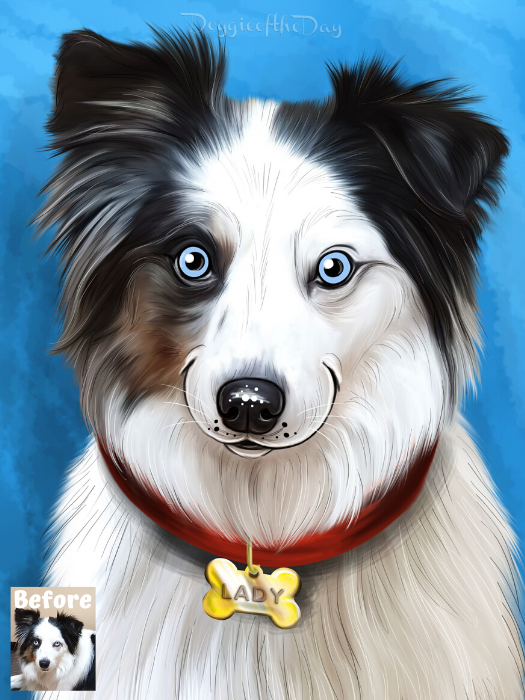 Digital Painting PERSONALIZED Caricature PET PORTRAIT! Custom Pet Dog or Cat Art