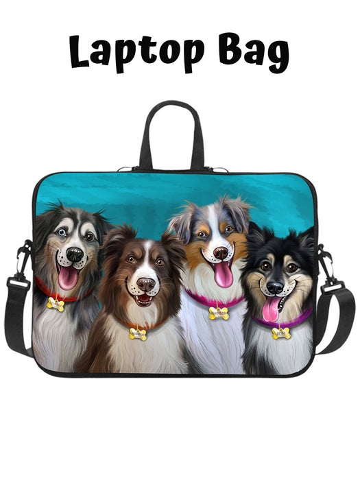 Add Your PERSONALIZED PET Painting Portrait on Laptop Bag