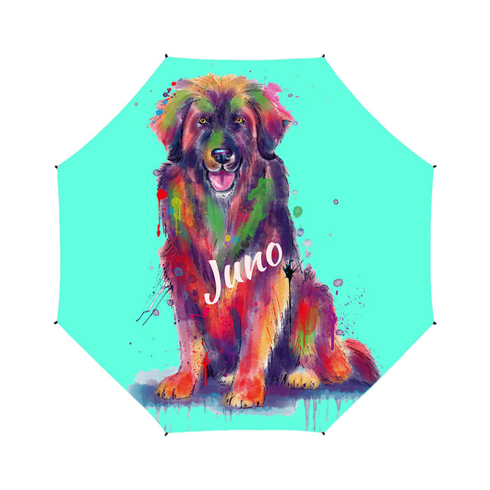 Custom Pet Name Personalized Watercolor Leonberger DogSemi-Automatic Foldable Umbrella