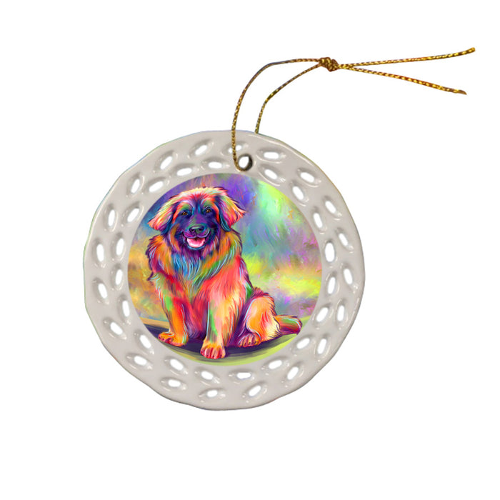 Paradise Wave Leonberger Dog Doily Ornament DPOR58398