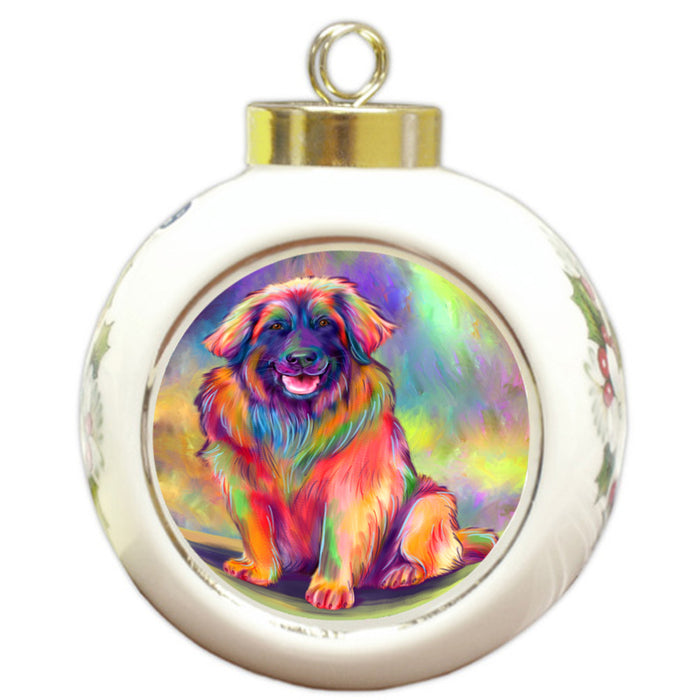 Paradise Wave Leonberger Dog Round Ball Christmas Ornament RBPOR58731