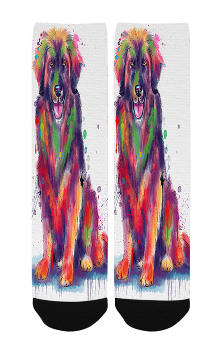 Watercolor Leonberger Dog Women's Casual Socks