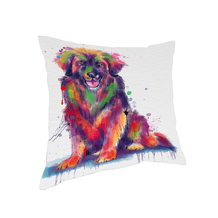Watercolor Leonberger Dog Pillow with Top Quality High-Resolution Images - Ultra Soft Pet Pillows for Sleeping - Reversible & Comfort - Ideal Gift for Dog Lover - Cushion for Sofa Couch Bed - 100% Polyester