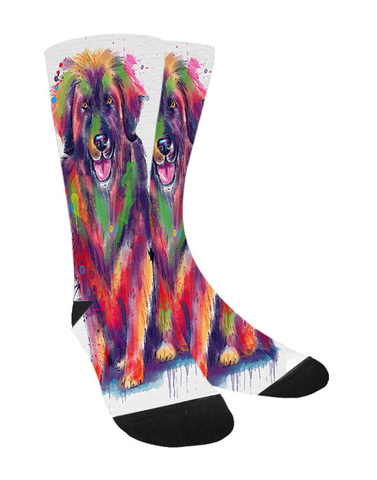 Watercolor Leonberger Dog Women's Casual Socks