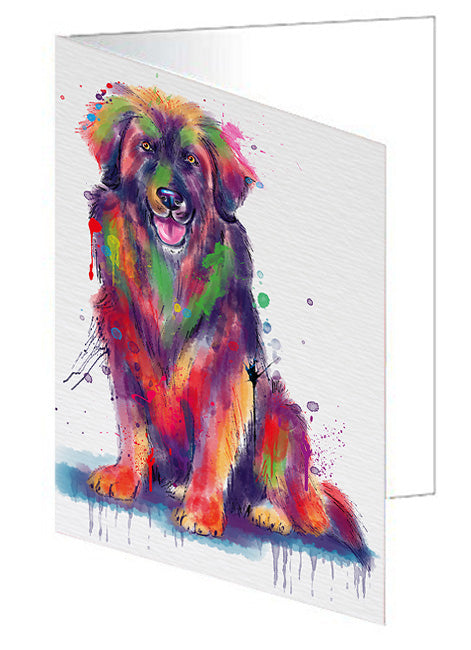 Watercolor Leonberger Dog Handmade Artwork Assorted Pets Greeting Cards and Note Cards with Envelopes for All Occasions and Holiday Seasons GCD79979