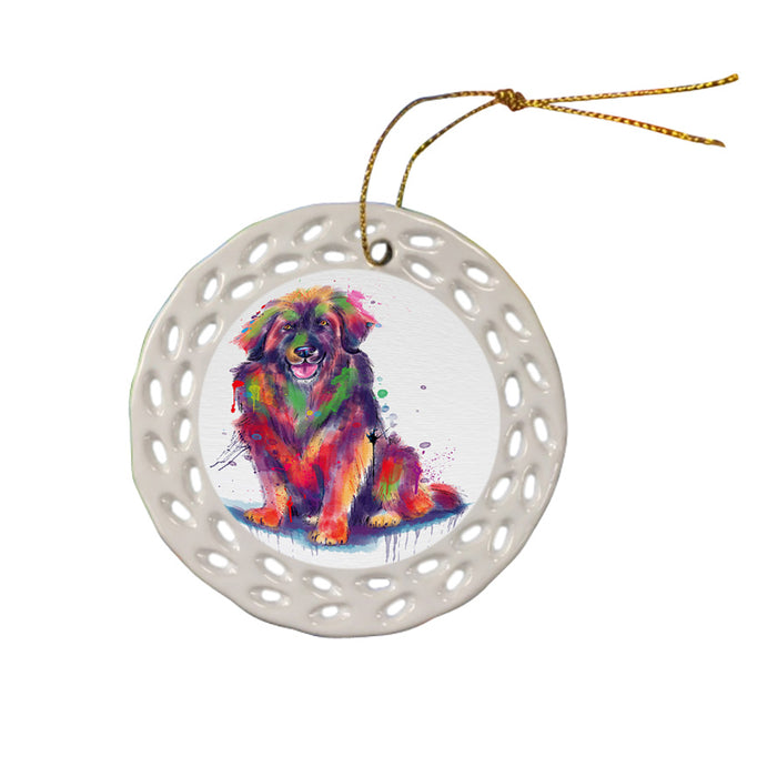 Watercolor Leonberger Dog Doily Ornament DPOR58440