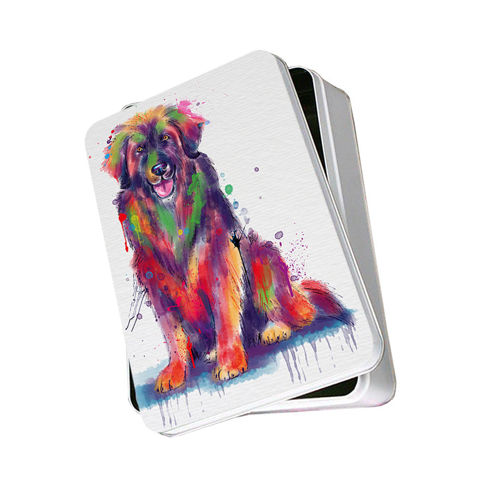 Watercolor Leonberger Dog Photo Storage Tin PITN57498