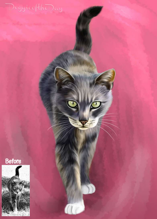 Digital Painting PERSONALIZED PET PORTRAIT! Custom Pet Dog or Cat Art