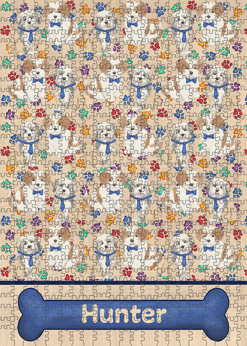 Rainbow Paw Print Lhasa Apso Dogs Puzzle  PUZL97852