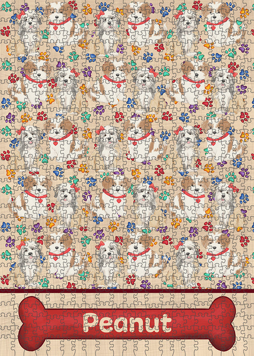 Rainbow Paw Print Lhasa Apso Dogs Puzzle  PUZL97856