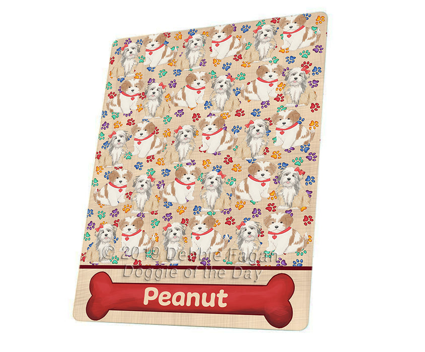 Rainbow Paw Print Lhasa Apso Dogs Blanket BLNKT136137