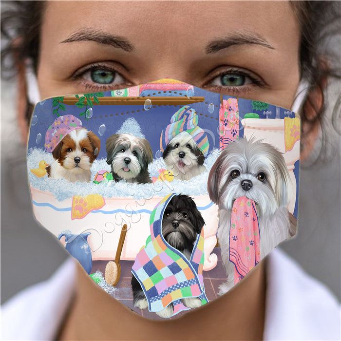 Rub A Dub Dogs In A Tub  Lhasa Apso Dogs Face Mask FM49518
