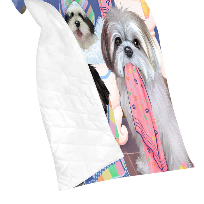 Rub A Dub Dogs In A Tub Lhasa Apso Dogs Quilt