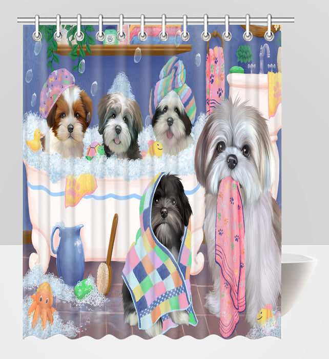 Rub A Dub Dogs In A Tub Lhasa Apso Dogs Shower Curtain