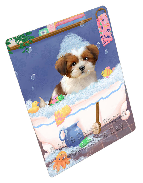 Rub A Dub Dog In A Tub Lhasa Apso Dog Cutting Board - For Kitchen - Scratch & Stain Resistant - Designed To Stay In Place - Easy To Clean By Hand - Perfect for Chopping Meats, Vegetables, CA81748