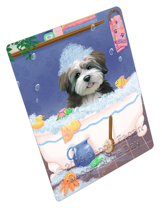 Rub A Dub Dog In A Tub Lhasa Apso Dog Cutting Board - For Kitchen - Scratch & Stain Resistant - Designed To Stay In Place - Easy To Clean By Hand - Perfect for Chopping Meats, Vegetables, CA81750