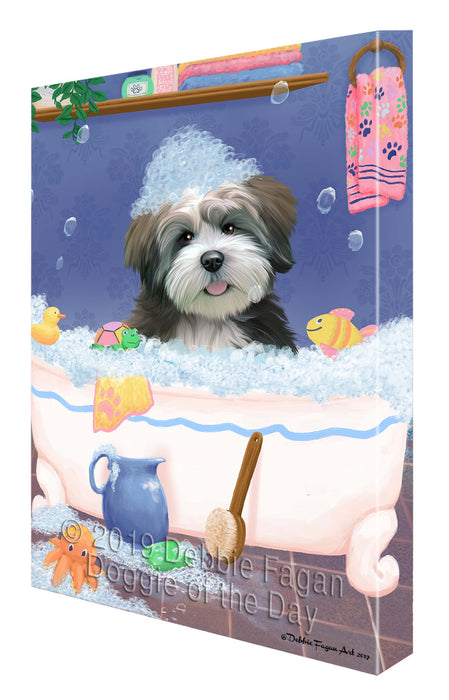 Rub A Dub Dog In A Tub Lhasa Apso Dog Canvas Print Wall Art Décor CVS143036