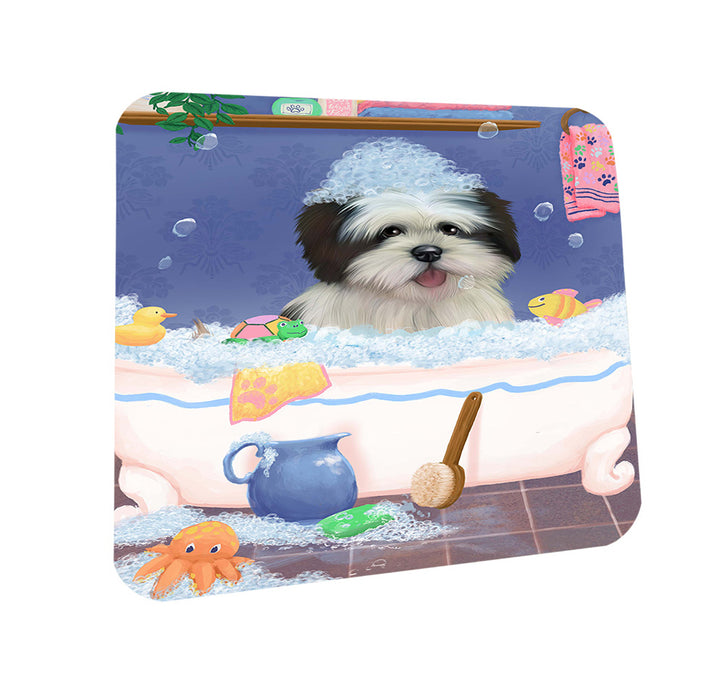 Rub A Dub Dog In A Tub Lhasa Apso Dog Coasters Set of 4 CST57351