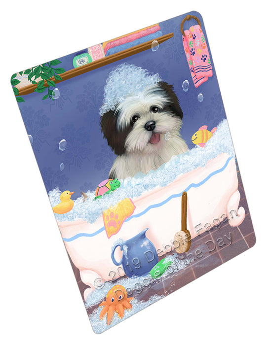Rub A Dub Dog In A Tub Lhasa Apso Dog Cutting Board - For Kitchen - Scratch & Stain Resistant - Designed To Stay In Place - Easy To Clean By Hand - Perfect for Chopping Meats, Vegetables, CA81752