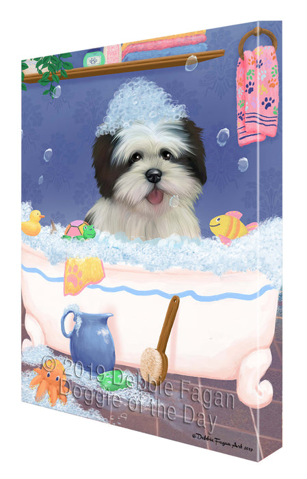 Rub A Dub Dog In A Tub Lhasa Apso Dog Canvas Print Wall Art Décor CVS143045
