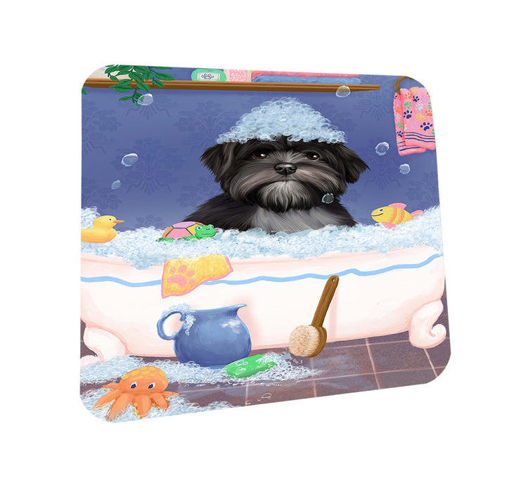 Rub A Dub Dog In A Tub Lhasa Apso Dog Coasters Set of 4 CST57352
