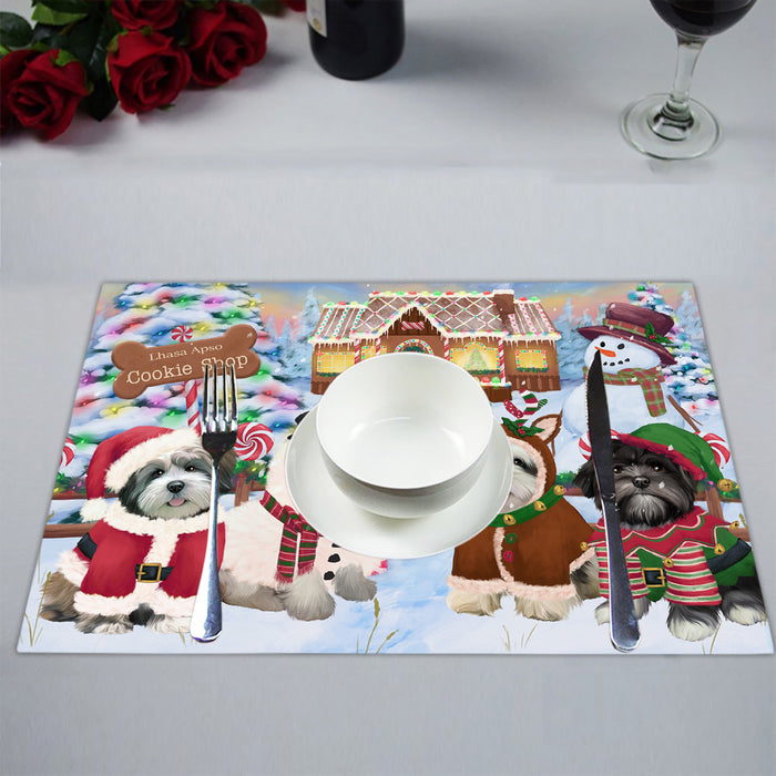Holiday Gingerbread Cookie Lhasa Apso Dogs Placemat
