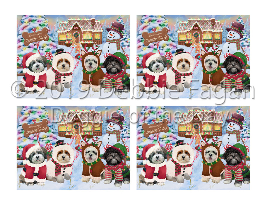 Holiday Gingerbread Cookie Lhasa Apso Dogs Placemat