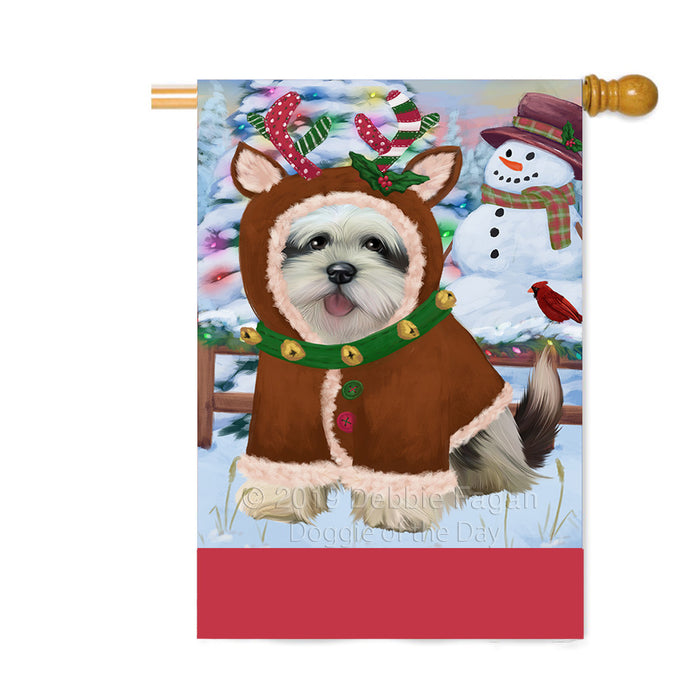 Personalized Gingerbread Candyfest Lhasa Apso Dog Custom House Flag FLG63870