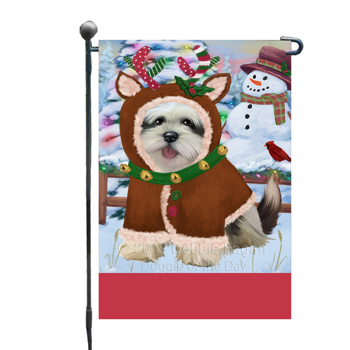 Personalized Gingerbread Candyfest Lhasa Apso Dog Custom Garden Flag GFLG64087