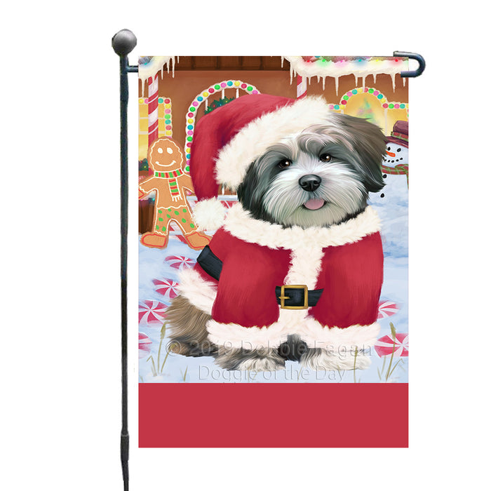 Personalized Gingerbread Candyfest Lhasa Apso Dog Custom Garden Flag GFLG64088