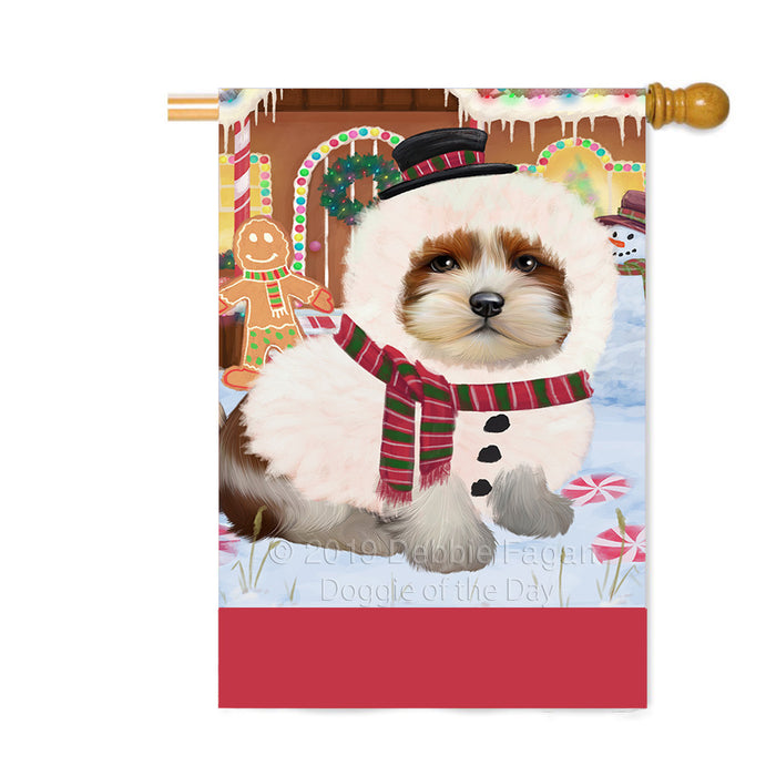 Personalized Gingerbread Candyfest Lhasa Apso Dog Custom House Flag FLG63872