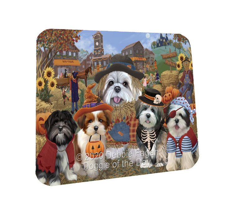 Halloween 'Round Town Lhasa Apso Dogs Coasters Set of 4 CSTA57948