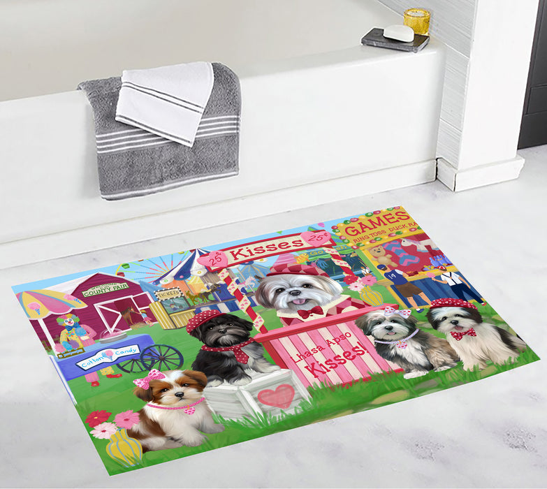 Carnival Kissing Booth Lhasa Apso Dogs Bath Mat