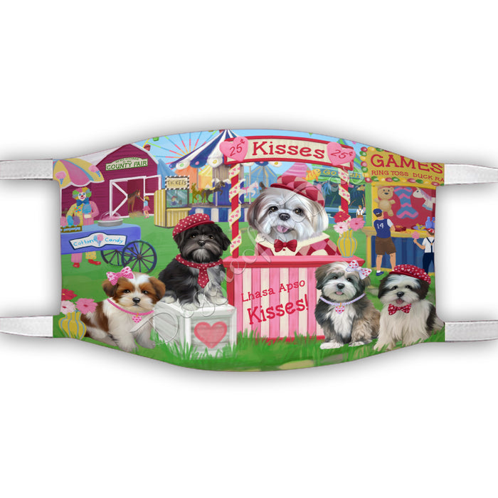 Carnival Kissing Booth Lhasa Apso Dogs Face Mask FM48059