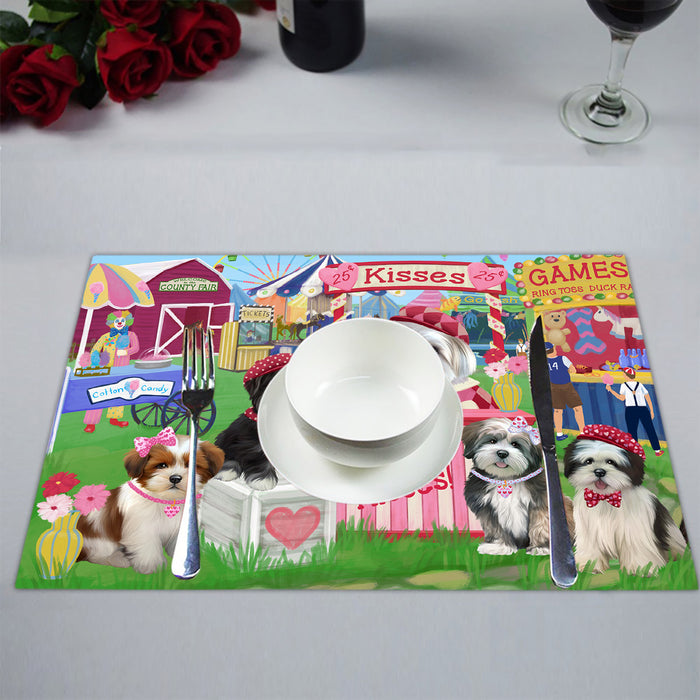 Carnival Kissing Booth Lhasa Apso Dogs Placemat