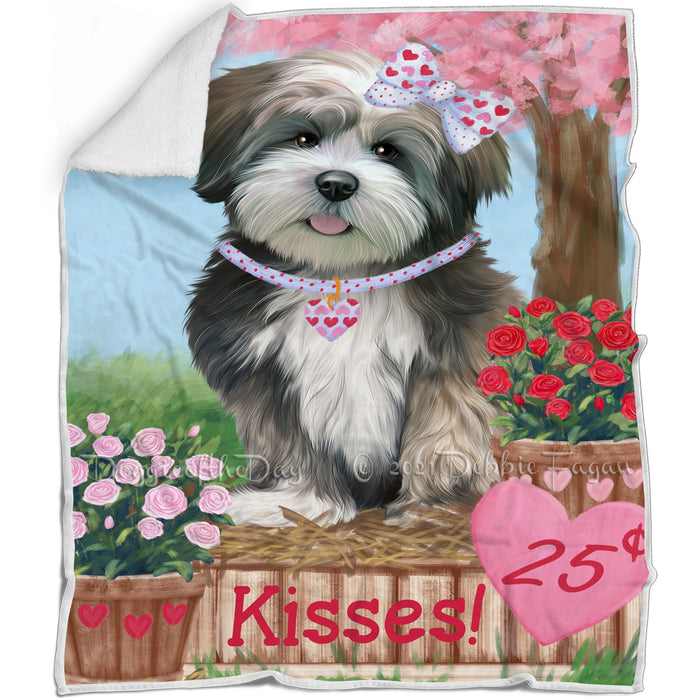 Rosie 25 Cent Kisses Lhasa Apso Dog Blanket BLNKT123060