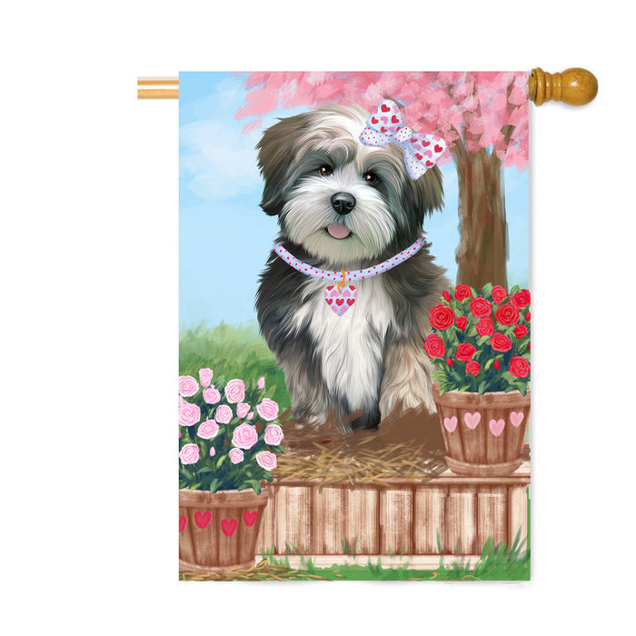 Personalized Rosie 25 Cent Kisses Lhasa Apso Dog Custom House Flag FLG64884