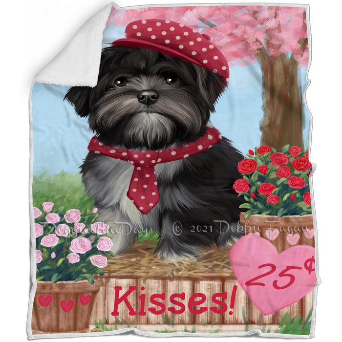 Rosie 25 Cent Kisses Lhasa Apso Dog Blanket BLNKT123069