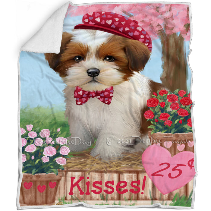 Rosie 25 Cent Kisses Lhasa Apso Dog Blanket BLNKT123087
