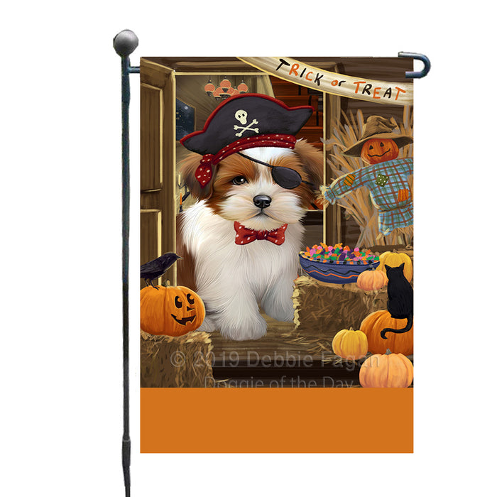 Personalized Enter at Own Risk Trick or Treat Halloween Lhasa Apso Dog Custom Garden Flags GFLG-DOTD-A59633